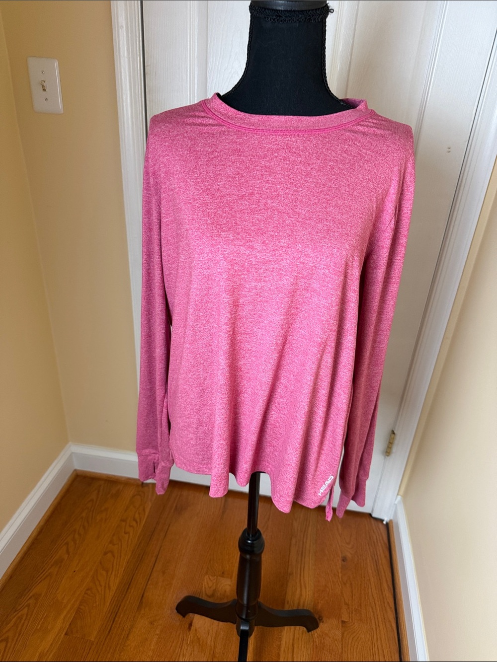 Head Heathered Pink Long-Sleeve Crewneck Top